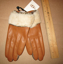 UGG Gloves Shorty Driver British Tan Leather Medium NEW - $123.75