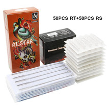 50pcs Disposable RS/RL Tattoo Needles + 50pcs RT Assorted Sterilized Disposable - £15.87 GBP