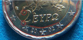 2 Euro Coin Greece 2002 ( S ) Rare and Strike Error, UNC/MS60 - £166.70 GBP