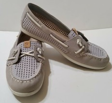 Sperry Topsider Gray Perforated Suede Leather Boat Shoes Loafers Womens Size 8 - £28.99 GBP