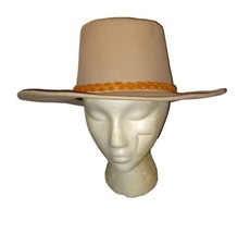 Vintage COBURN 100% Wool Cowboy Hat  Size Medium Brown Tan with Leather ... - $1,408.04 MXN