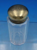 English Victorian Sterling Silver &amp; Glass Dresser Jar Round London 1896 (#6631) - £86.52 GBP