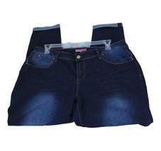 YMI Women&#39;s 20W Pants Blue Comfort Stretch Button Denim Jeans Ankle Cuffed - $14.85