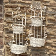 Zaer Ltd. Set of 2 Dual Wall Planters with Removable Baskets London 1820&quot; (Antiq - £117.91 GBP