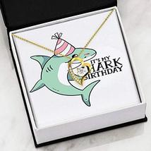 Shark Birthday Forever Love NecklaceCZ Heart Pendant Stainless Steel or 18k Gold - £43.38 GBP