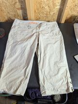 Avenue Womens Pants 18 Plus Capri Beige Zip Fly Cotton Blend Pockets Comfy - $15.24