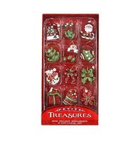 Kurt Adler Multicolor Resin Christmas Petite Treasures Miniature Ornaments 12 Ct - £15.08 GBP