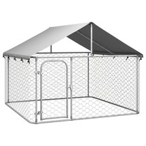  Dog Kennel Silver Galvanized steel, polyethylene Large Dog Kennel - $4,227.16 MXN