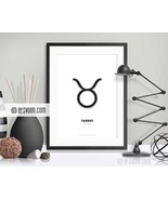 Taurus Print, The Bull, Wall Art Decor, Zodiac Sign, B&amp;W, Astrology, Hor... - $10.00+