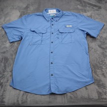 Magellan Shirt Mens XL Blue Relaxed Fit Shortsleeve Button Up Collared Fish Gear - £17.37 GBP