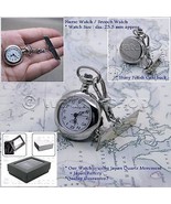 Silver Tone Nurse Doctor Brooch Pocket Fob Watch with Nurse Pin Gift Box 27 - $26.65 CAD