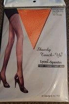 Sheerly Touch Ya ~ Orange ~ Fishnet Pantyhose ~ Lycra-Spandex ~ One Size - $284.23 MXN
