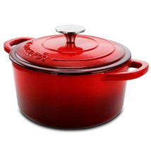 Crock-pot Artisan 3 Quart Enameled Cast Iron Casserole with Lid in Gradient Red - $118.99