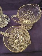 FOUR VINTAGE ANCHOR HOCKING SMALL GLASS PITCHER CREAMER PINEAPPLE DESIGN image 5