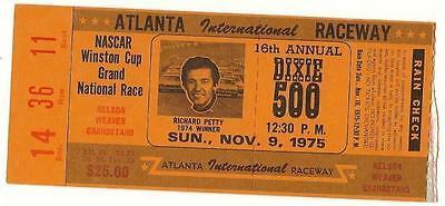 Primary image for 1975 Dixie 500 Ticket Stub nascar race Buddy Baker Win