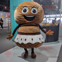 Brown Bagels mascot costume character dressed with a Mini Skirt and Cummerbunds - $1,319.00