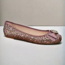 Kate Spade New York Ballet Flat Shoes Rose Pink Glitter Fontana Too Womens 6.5 M - £97.51 GBP