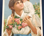 Young Girl With Mother Dobbins Electric Soap Victorian Trade Card VTC 6 - £10.11 GBP
