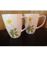 Lot of 2 Corelle Square Coffee, Tea Mugs Buttercup Pattern EUC Discontinued - £4.92 GBP