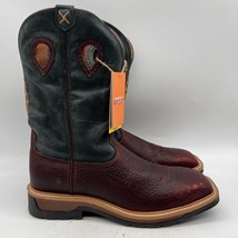 Twisted X MLCS006 Mens Brown Blue Steel Toe Leather Western Work Boots Size 12 D - £77.31 GBP