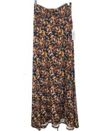NEW LuLaRoe Large Slate Blue Gold Pink Green Floral Slinky Maxi Skirt Dress - $789.10 MXN