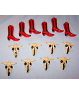 Vintage 14 Cowboy Boots &amp; Cow Skulls Plastic Light Covers Only - $374.40 MXN