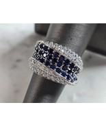Womens Vintage Estate Sterling Silver Art Deco Style Ring 8.7g E7051 - €51,34 EUR