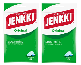 Leaf Jenkki Xylitol Chewing Gum Spearmint 4 x 100 g (4 Bags) - £22.55 GBP