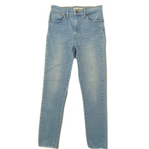 Levi&#39;s 721 Womens size 28 High Rise Skinny Stretch Denim Jeans Raw Hem Blue - £21.57 GBP