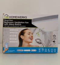 HOMEWERKS SmartVent Bathroom Ventilation Fan Bluetooth Speakers LED Ligh... - $158.39
