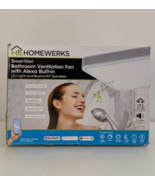 HOMEWERKS SmartVent Bathroom Ventilation Fan Bluetooth Speakers LED Ligh... - $217.31 CAD