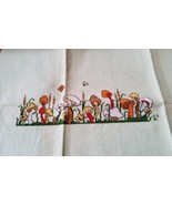 Handmade Finished Cross Stitch Mushrooms Cattails Unframed 17 x 11.5 1981 - $16.70