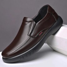 Men&#39;s Genuine Leather+Microfiber Leathe shoes 38-47 Soft Anti-slip Rubber Loafer - £52.71 GBP