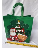 Santa bag, Merry Christmas bag, gift bag, Green Christmas bag, gift wrap... - $3.00