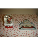 Mickey Mouse 2002 Snow Globe &amp; Cinderella Castle Christmas Photo Ornament - £22.81 GBP