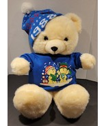 18&quot; Vintage 1986 1988 Kmart Corporation Holiday White Plush Teddy - £18.21 GBP