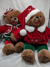 Set Of (2) Dan Dee Snowflake Teddy 2007 Christmas Plush Teddy Bears 20&quot; - $71.27
