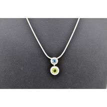 Vintage 925 Italy Sterling Silver Gemstone Pendant Necklace - $56.93