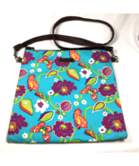 Longaberger Light Weight Purse Shoulder Bag Multicolor Blue Floral Butterfly - $17.00