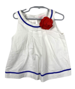 Janie &amp; Jack Girls Top Size 5 White Blue Tank Sailor Nautical Coastal Re... - $23.57