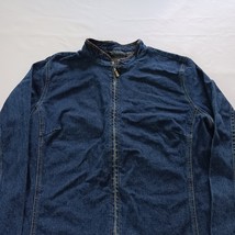 Willi Smith Stretch Full Zip Denim Women's Blue Cotton Blend Jeans Jacket Sz 14 image 6