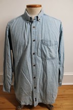 Woolrich XL Blue Denim Long Sleeve Distressed Shirt - £17.70 GBP