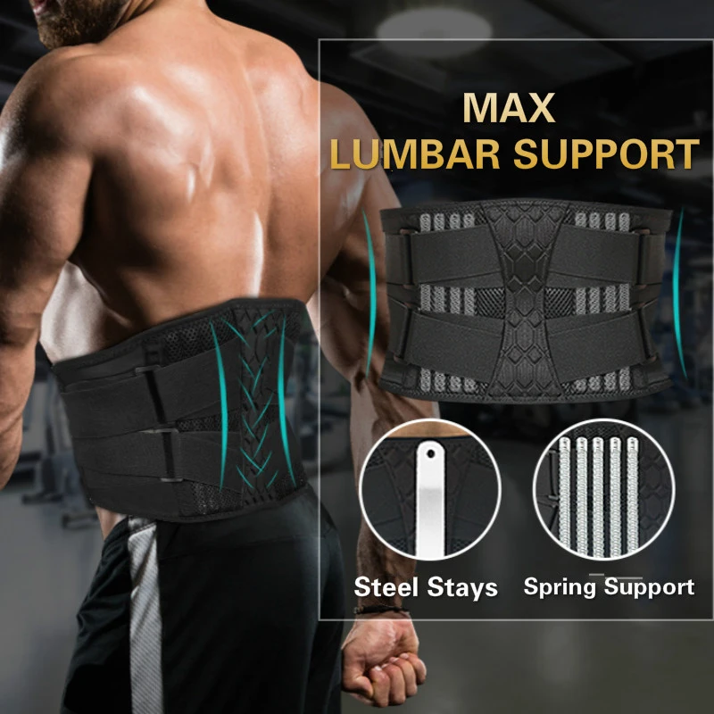 Sporting Sportings Lower Back Brace Lumbar Support Belt Adjustable Waist Support - £41.47 GBP