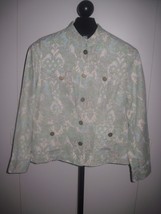 Charter Club Ladies Linen Ls Button JACKET/BLAZER-M-STAND-UP COLLAR-WORN Once - $8.59