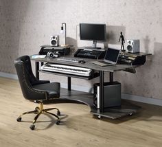 ACME Eleazar Computer Desk Black Oak - £776.16 GBP