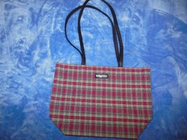 Longaberger Small Tote Bag Red&amp;Green Plaid Christmas - £15.72 GBP