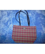 Longaberger Small Tote Bag Red&amp;Green Plaid Christmas - £15.28 GBP