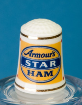 Franklin Mint Country Store Thimble Armour&#39;s Star Ham Advertising Porcel... - $5.00
