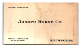 Josef Horne&#39;s Department Lager Business Karte Pittsburgh Musik Center - £34.30 GBP
