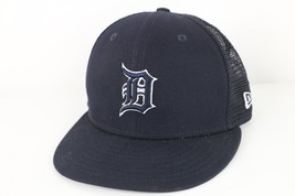 New Era Old English D Detroit Tigers Baseball Fitted Trucker Hat Cap Blu... - $26.68